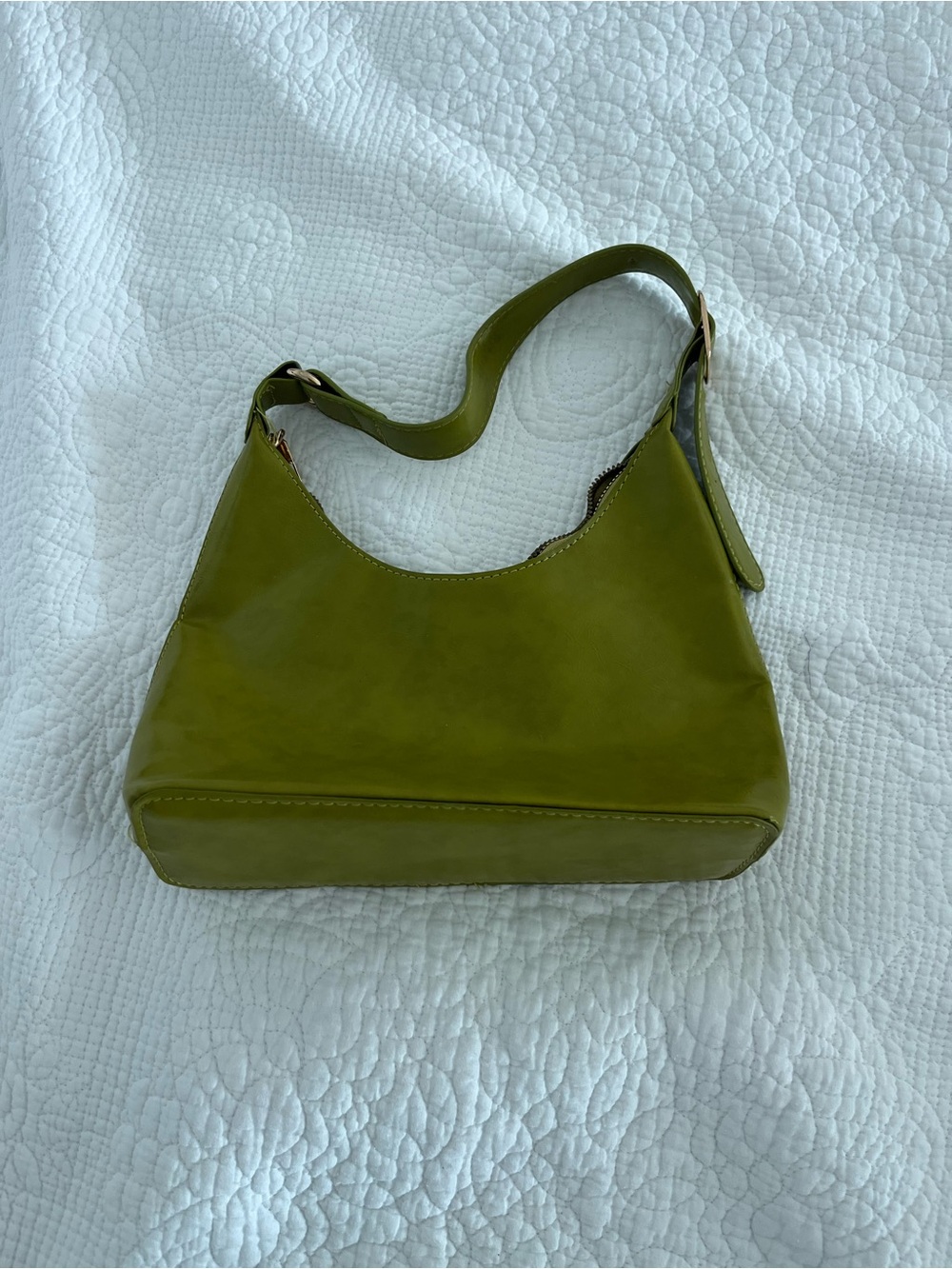 Olive Green Leather Shoulder Bag